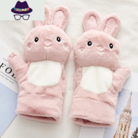 少女心软妹 秋冬季可爱卡通小熊加绒加厚毛绒绒毛茸茸保暖手套ins FISH BASKET