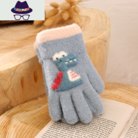 儿童恐龙手套五指男童冬季男孩宝宝小孩毛绒保暖防寒针织可爱手袜 FISH BASKET