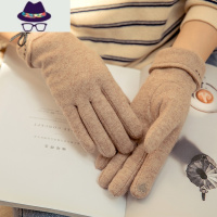 手套女冬季加绒加厚保暖开车骑车可触屏学生可爱秋冬防寒手套 FISH BASKET