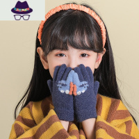 儿童手套冬季保暖可爱针织男童小童包指立体恐龙潮流柔软女童五指 FISH BASKET