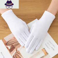 新款秋冬男女舞蹈健身操紧身手套 弹力加绒黑白礼仪手套 厚白手套 FISH BASKET