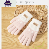 手套女冬天加绒学生可爱韩版双层防寒卡通加厚毛绒秋季骑行保暖棉 FISH BASKET