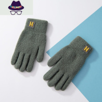 儿童手套冬季冬天加厚户外保暖全指针织男大童学生男孩子手小男士 FISH BASKET