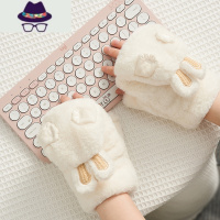 手套冬天女韩版学生可爱毛绒熊爪冬季ins加绒圣诞保暖挂脖连指 FISH BASKET