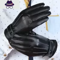 男女士秋冬季情侣皮手套触屏加厚加绒保暖开车骑车摩托车皮手套男 FISH BASKET