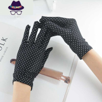 秋冬季女士弹力加绒保暖氨纶舞蹈手套骑行开车工作礼仪珠宝薄手套 FISH BASKET