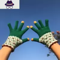 触屏韩版ins手套女冬季复古百搭学生可爱五指毛线针织保暖骑行潮 FISH BASKET