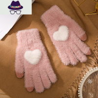 冬天手套女ins可爱保暖加绒加厚防寒韩版学生五指秋冬季骑车骑行 FISH BASKET