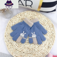 新款儿童手套秋冬季可爱宝宝保暖防寒手套雪貂绒五指男童女童指套 FISH BASKET