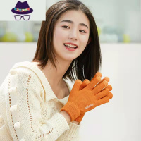 新款针织手套男女士冬季触屏保暖加厚加绒卡通可爱情侣手套 FISH BASKET