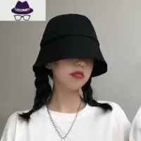 冬天黑色水桶渔夫帽女春秋防晒遮阳帽子男遮脸百搭大头围盆帽秋冬 FISH BASKET