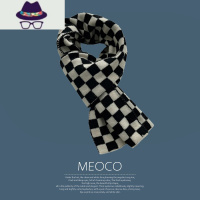 黑白棋盘格子ins围巾女秋冬季2021新款韩版百搭学生保暖围脖男潮 FISH BASKET