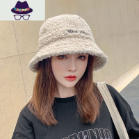 渔夫帽子女秋冬季2020新款泰迪绒纯色羊羔毛保暖百搭宽檐时尚盆帽 FISH BASKET