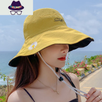 韩版百搭夏季潮牌渔夫帽女大帽檐遮脸防晒遮阳帽显脸小双面大沿帽 FISH BASKET帽子