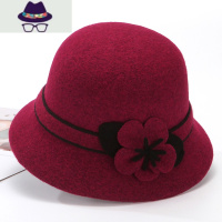 中老年人帽子女冬天妈妈保暖礼帽奶奶秋冬加厚毛呢盆帽韩版渔夫帽 FISH BASKET