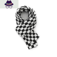 格子围巾女士秋冬季针织韩版百搭短款棋盘格2021新款保暖围脖 FISH BASKET
