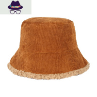 秋冬季时尚百搭双面羊羔灯芯绒保暖渔夫帽 FISH BASKET帽子