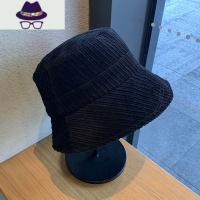 帽子女灯芯绒渔夫帽秋季日系出游防晒遮阳韩版潮休闲百搭盆帽冬天 FISH BASKET