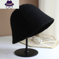 秋印 渔夫帽子女纯色圆顶盆帽秋冬保暖韩版针织帽情侣逛街 FISH BASKET