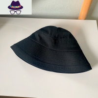 素颜黑色渔夫帽女显脸小韩版百搭遮阳防晒帽子春夏日系潮牌水桶帽 FISH BASKET