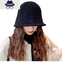 帽子女秋冬保暖渔夫帽逛街百搭毛绒帽韩版青年潮遮脸羊羔毛水桶帽 FISH BASKET