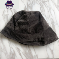 RX灯芯绒渔夫帽秋冬卷边毛呢盆帽日系文艺复古百搭保暖帽子女 FISH BASKET