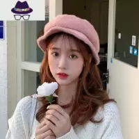 韩国显脸小渔夫帽秋冬粒绒保暖八角帽韩版甜美可爱贝雷帽日系帽子 FISH BASKET