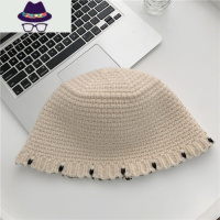 韩国手工缝线针织渔夫帽女秋冬毛线保暖甜美素颜出街显脸小盆帽潮 FISH BASKET帽子