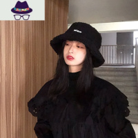 REAX帽子女秋冬韩版潮羊羔毛绒渔夫帽显脸小百搭保暖网红盆帽 FISH BASKET