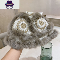 升级版手工钩针包头帽女秋冬日系可爱毛绒针织帽子保暖渔夫帽 FISH BASKET