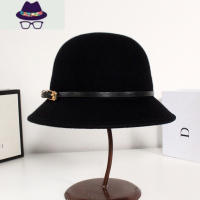 帽子女春秋小沿呢渔夫帽圆顶盆帽英伦礼帽法式帽子女秋冬百搭 FISH BASKET