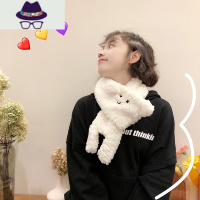 冬季卡通毛绒绒小熊围巾女日系ins学生百搭羊羔绒加厚可爱萌围脖 FISH BASKET