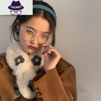 可爱围巾女秋冬季韩版百搭仿毛绒领保暖学生软妹可爱围脖少女 FISH BASKET