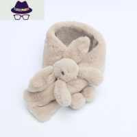 儿童围巾冬新款女童可爱兔子毛绒围巾保暖仿男孩卡通毛毛围脖 FISH BASKET