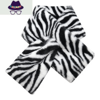 毛绒围巾女秋冬2020年新款洋气斑马纹交叉围脖加厚保暖百搭情侣款 FISH BASKET