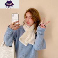 围巾女秋冬季可爱少女百搭韩版潮毛毛绒仿小学生围脖加厚保暖 FISH BASKET