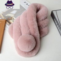 獭围巾女冬季韩版加厚保暖百搭仿皮草毛球毛绒脖套濑围脖 FISH BASKET