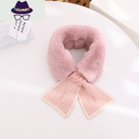 秋冬韩版儿童保暖柔软毛绒围巾宝宝小孩防风围脖女童领子交叉脖套 FISH BASKET