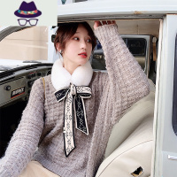 毛领子毛毛围巾女冬季仿獭小围脖韩版学生网红毛线潮毛绒脖套 FISH BASKET