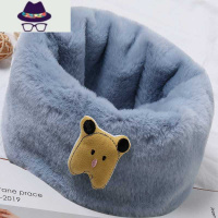 儿童围巾女冬季韩版加厚毛绒绒脖套头冬天小学生加厚保暖围脖男 FISH BASKET