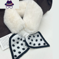 围巾女冬季韩版百搭保暖日系可爱仿獭毛领网红毛绒交叉围脖潮 FISH BASKET