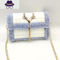 手工diy包包编织材料钩针自制冰条毛线绒绒包手工送女友礼物 FISH BASKET