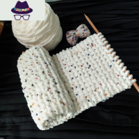 小熊自织围巾冰条毛线团 珊瑚绒手工编织粗线diy材料包送男友 FISH BASKET