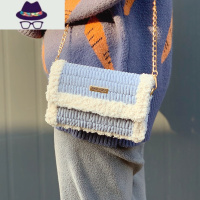 手工编织包包毛线diy材料自制手缝绒绒网格单肩斜挎包礼物 FISH BASKET