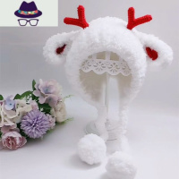 卡通秋冬宝宝毛线帽子男女童婴儿绒线小鹿熊护耳帽手工编织材料包 FISH BASKET