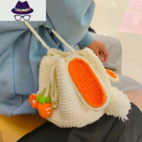 手工毛线编织包包diy材料包斜跨钩针自制男女朋友猫爪手套屁屁包 FISH BASKET