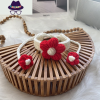 送你一朵小红花手环手工钩针织diy毛线材料包情侣手链编织绳成品 FISH BASKET