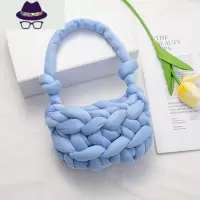 diy手编粗毛线包包冰岛灌芯棉自制斜跨女包小红书同款钩针材料包 FISH BASKET