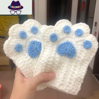 猫爪手套diy手工编织自制作材料包毛线团送男女朋友情侣个性礼物 FISH BASKET