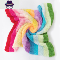 手工diy编织空调毯 彩虹毯子材料包绒绒线毛线宝宝婴儿盖被 FISH BASKET